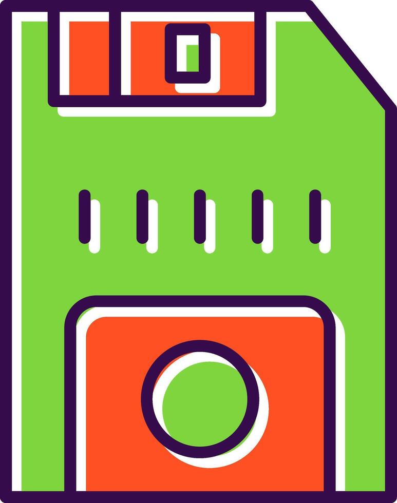 Floppy Disk Filled  Icon vector