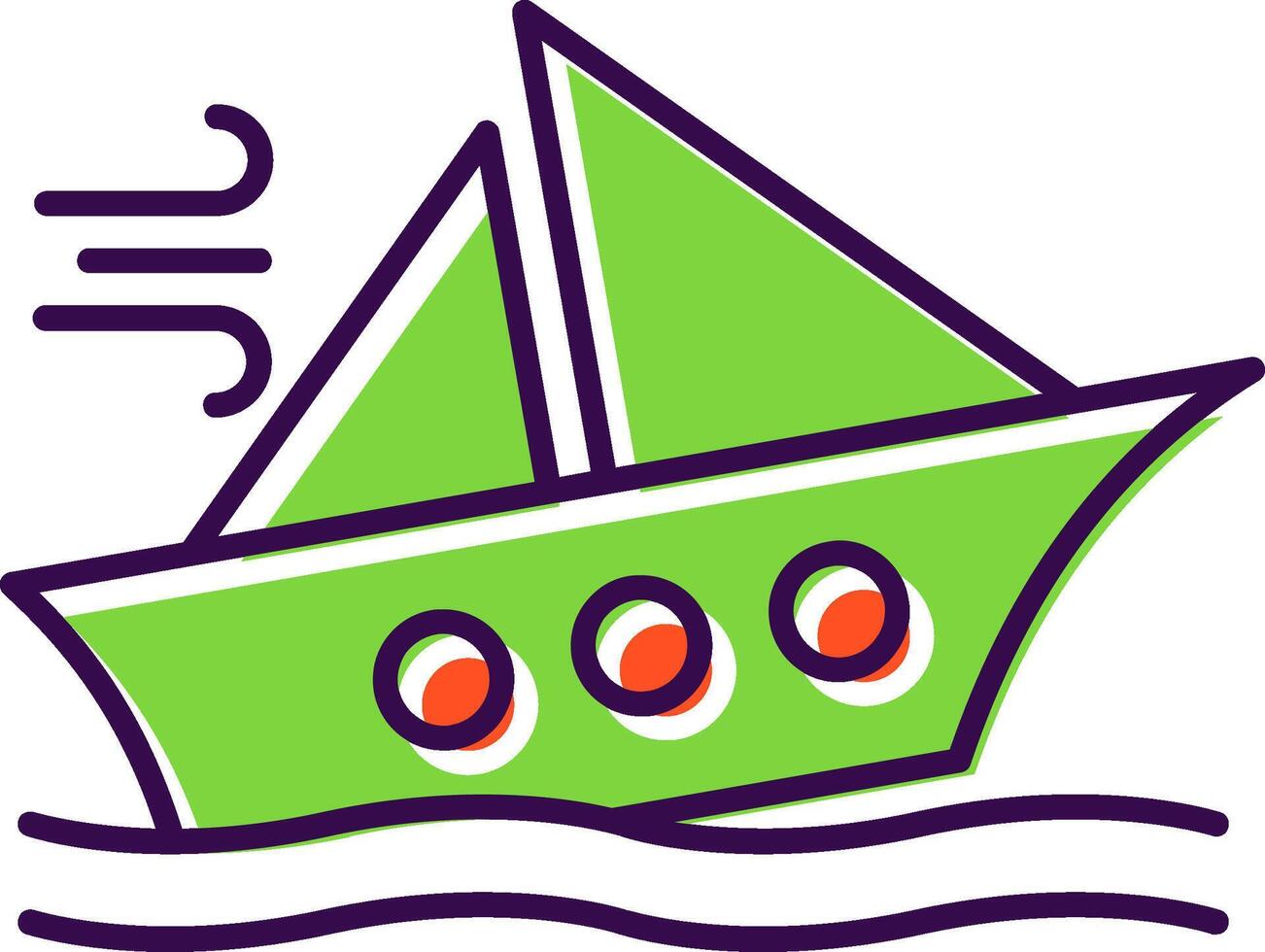 Shipwreck Filled  Icon vector