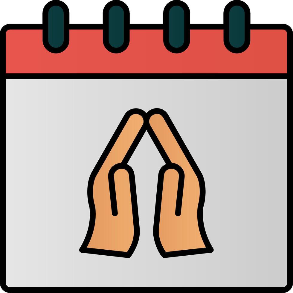 Praying Line Filled Gradient  Icon vector