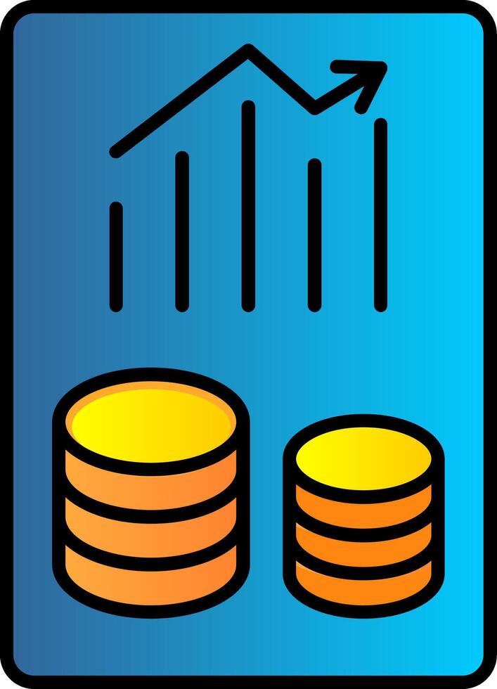 Finance Report Line Filled Gradient  Icon vector