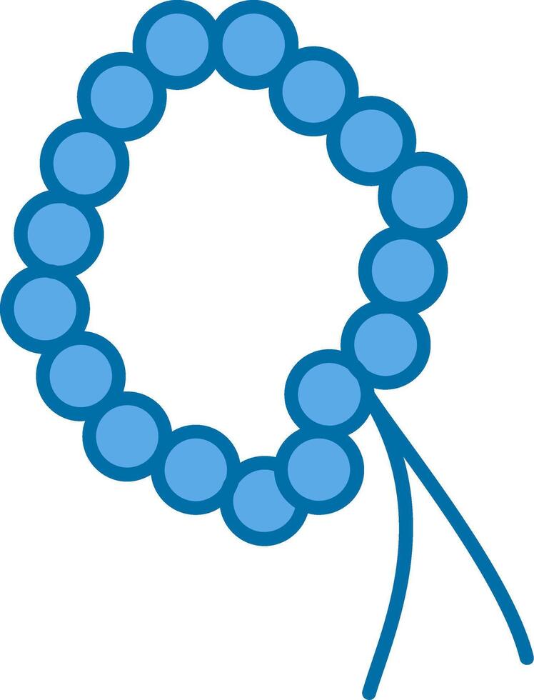 rosario lleno azul icono vector