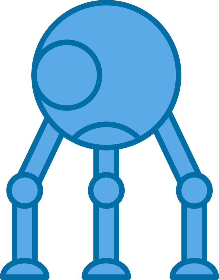 robot lleno azul icono vector