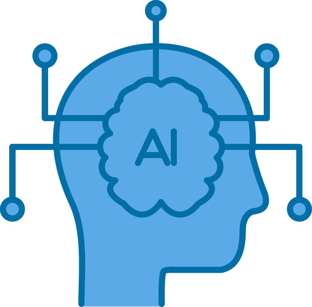 Artificial Intelligence Filled Blue  Icon vector