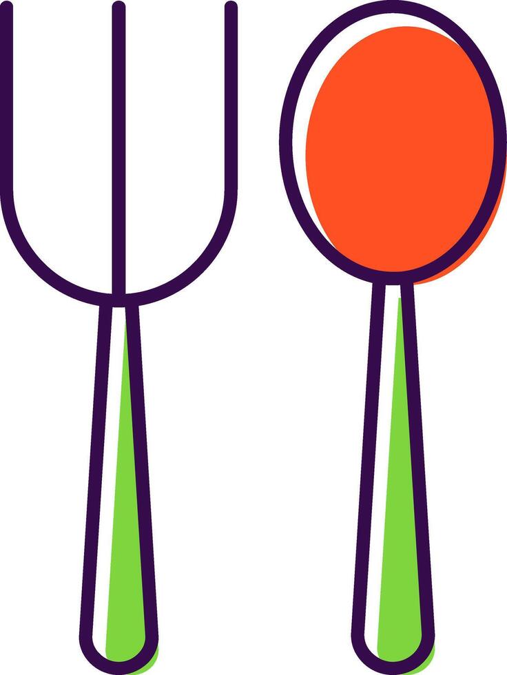 Fork Spoon Filled  Icon vector