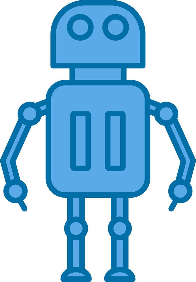 Robot Filled Blue  Icon vector