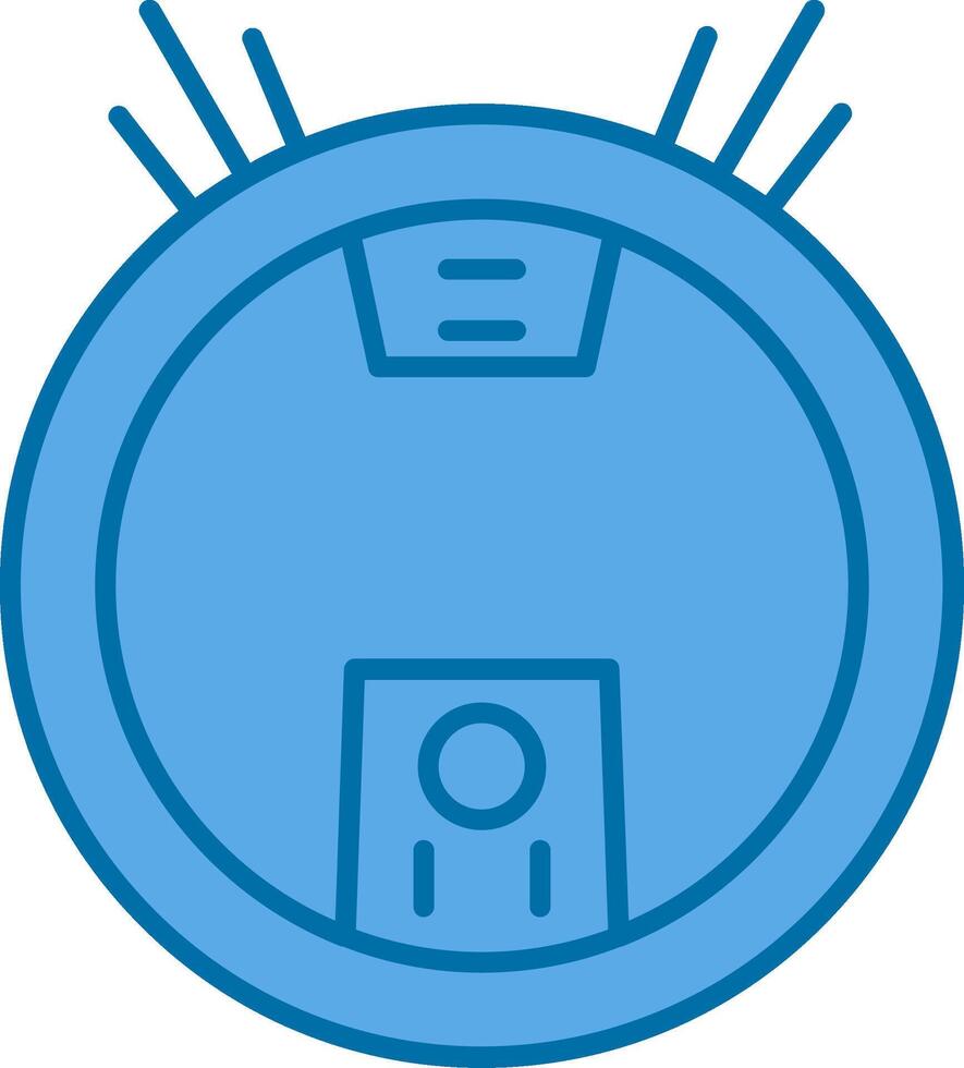 Robot Vacuum Filled Blue  Icon vector