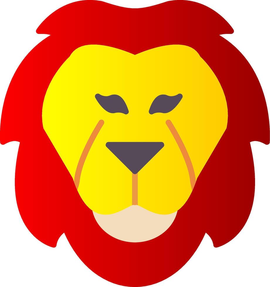 león plano degradado icono vector