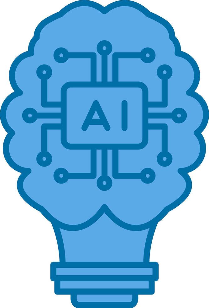 Artificial Intelligence Filled Blue  Icon vector
