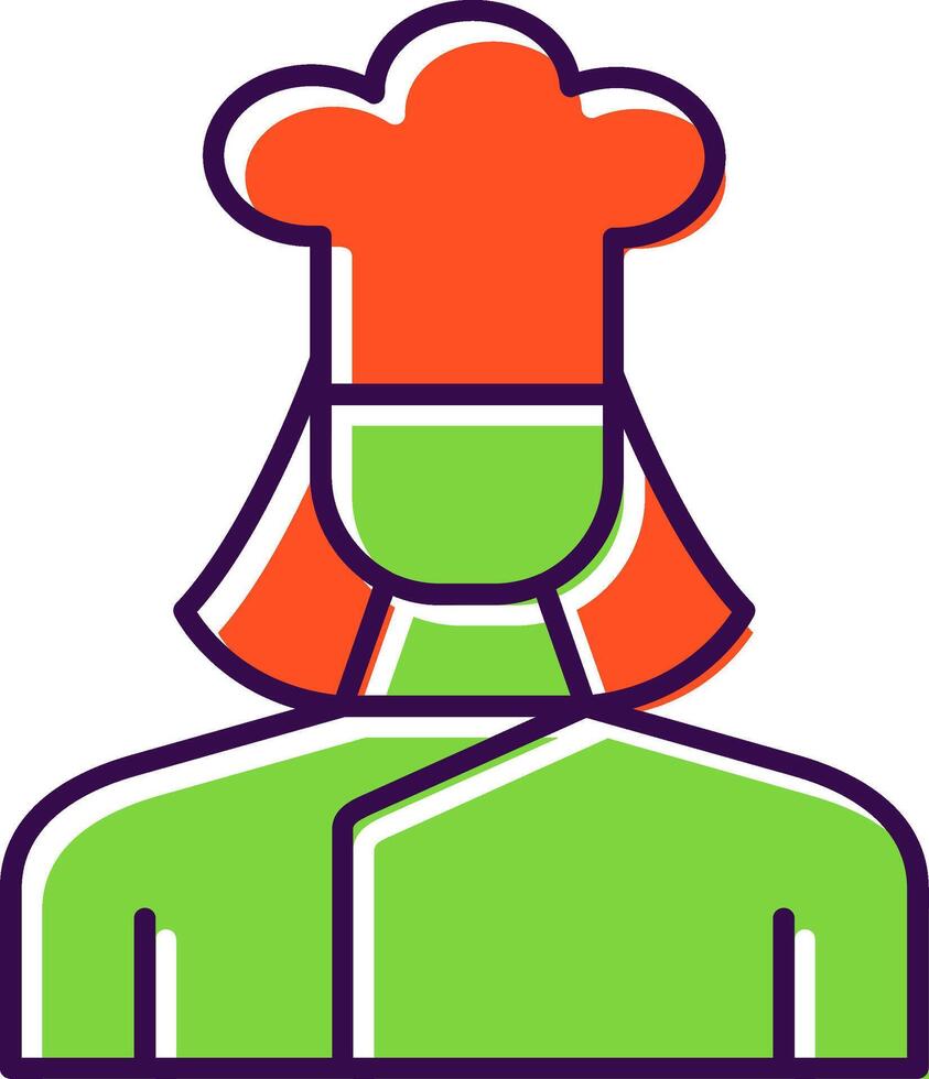 Lady Chef Filled  Icon vector