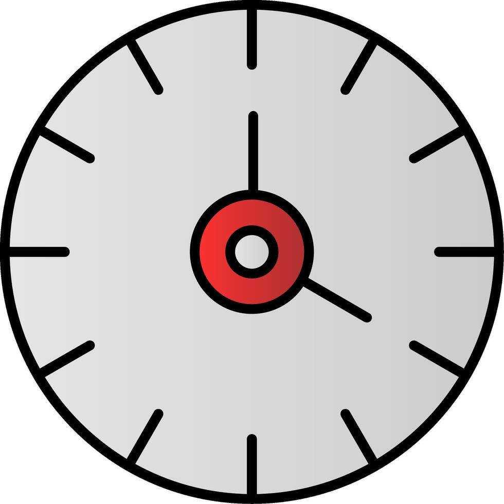 reloj línea lleno degradado icono vector