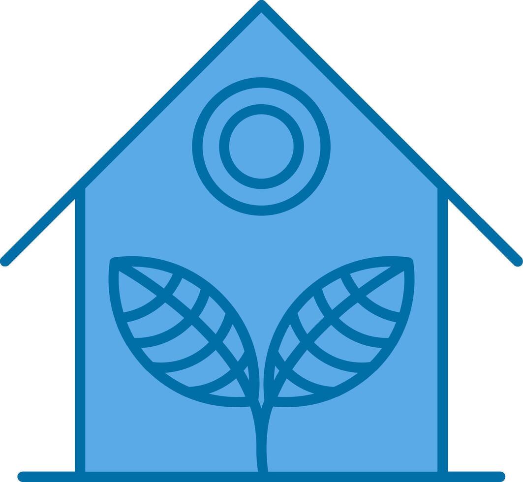 Greenhouse Filled Blue  Icon vector