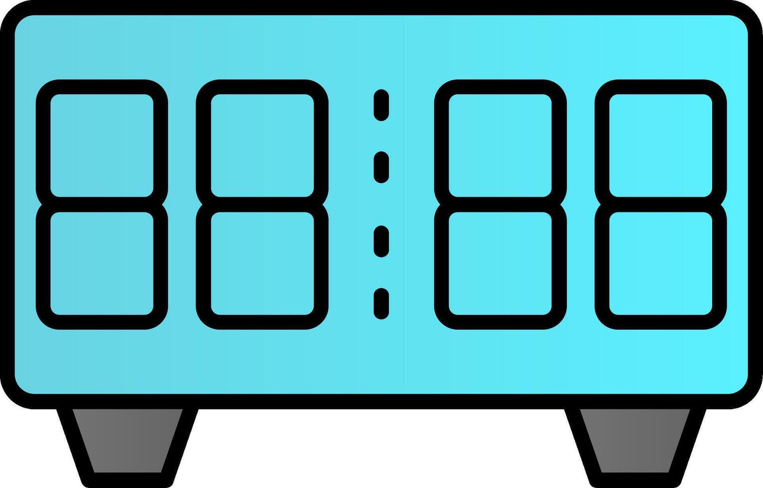Digital Clock Line Filled Gradient  Icon vector