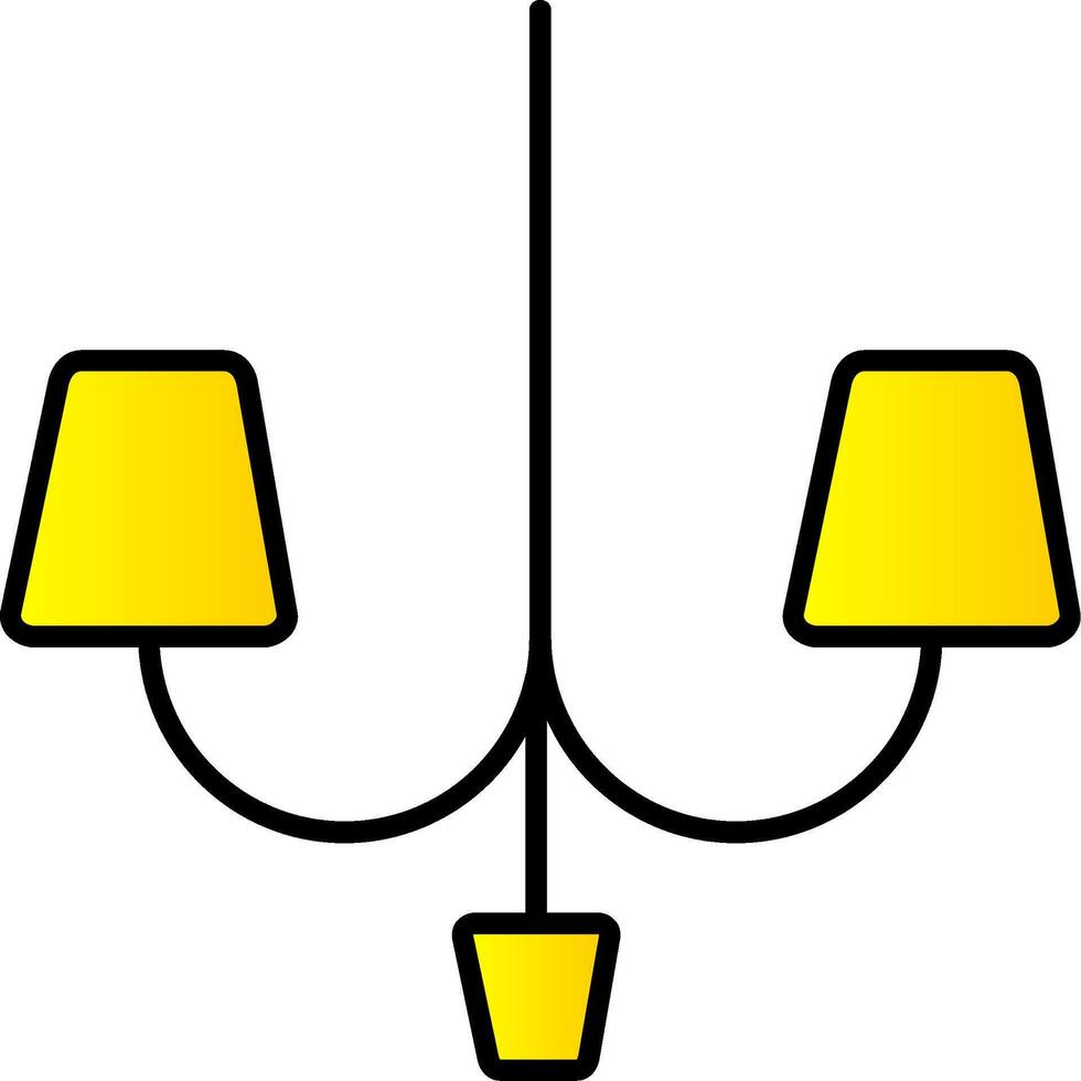 lámpara línea lleno degradado icono vector