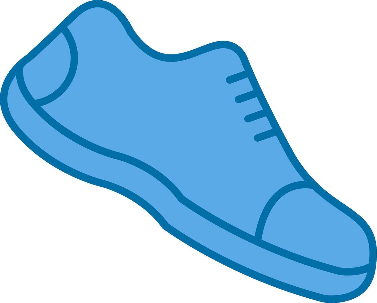 corriendo Zapatos lleno azul icono vector