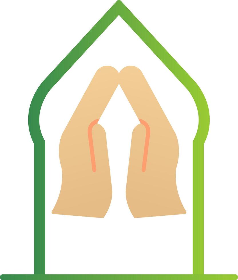 Pray Flat Gradient  Icon vector