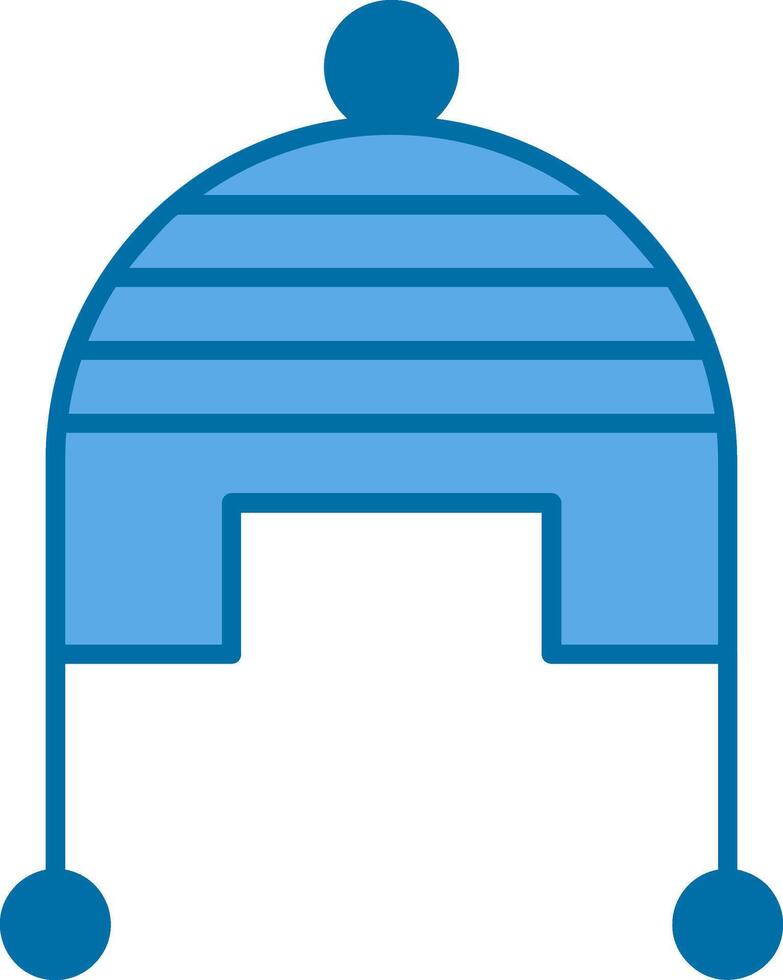 Winter Cap Filled Blue  Icon vector