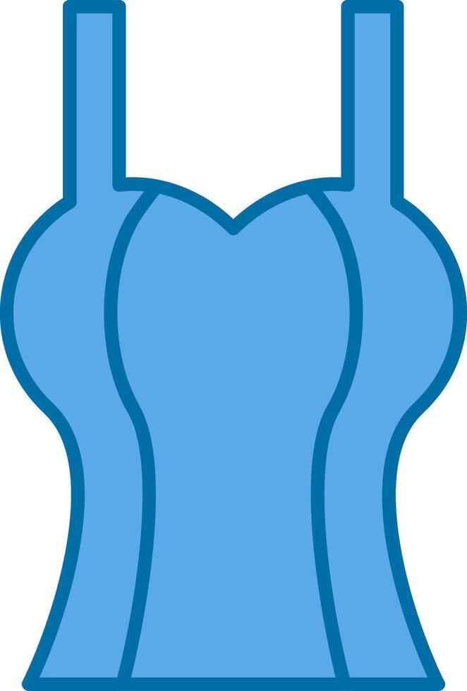 Tanktop Filled Blue  Icon vector