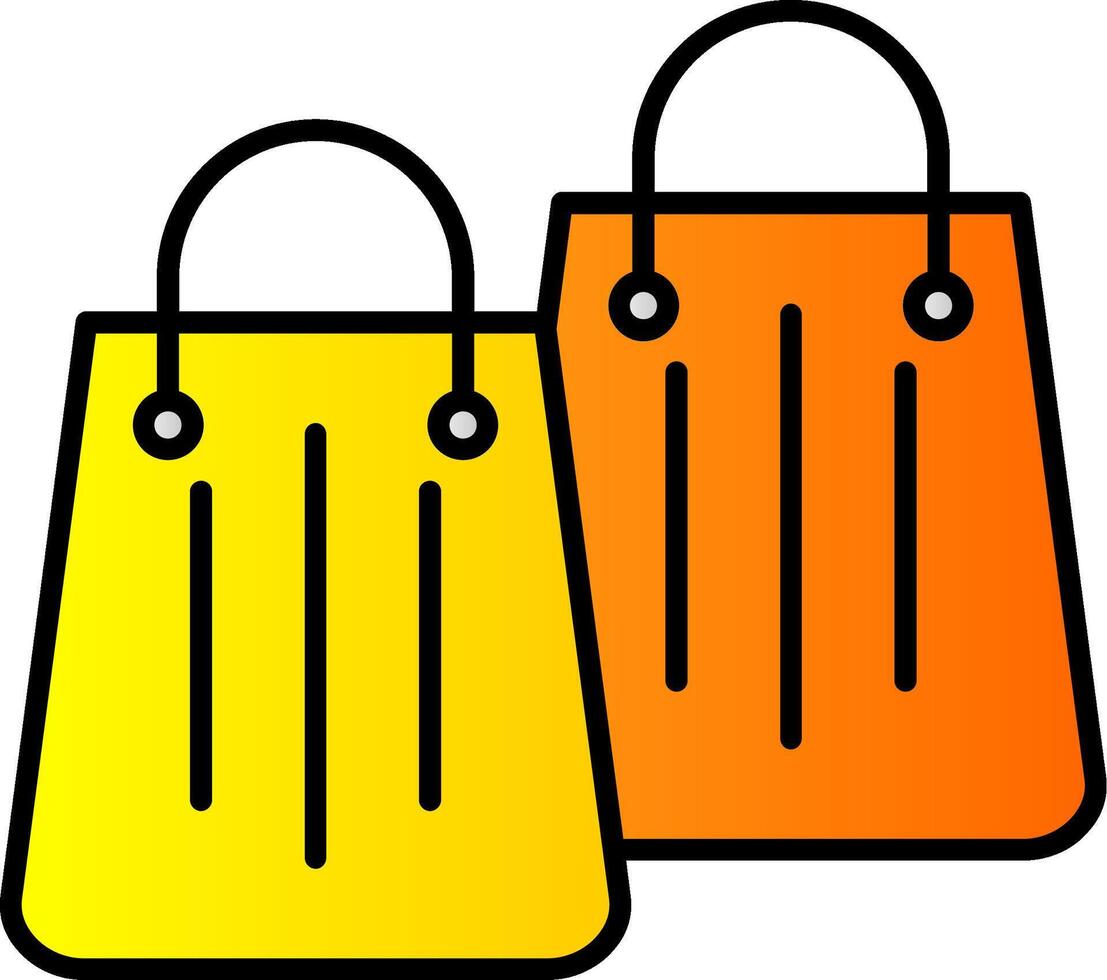 compras bolso línea lleno degradado icono vector