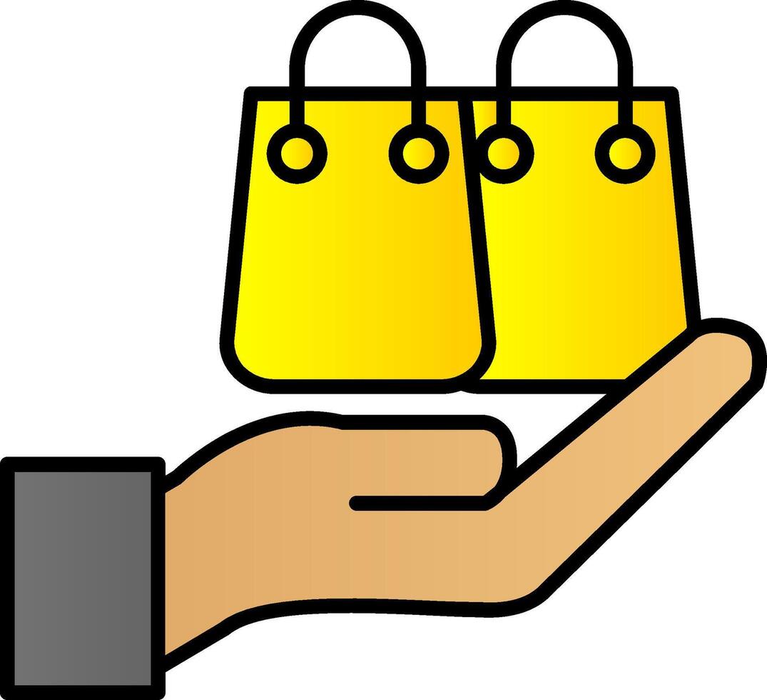 Shopping Bag Line Filled Gradient  Icon vector