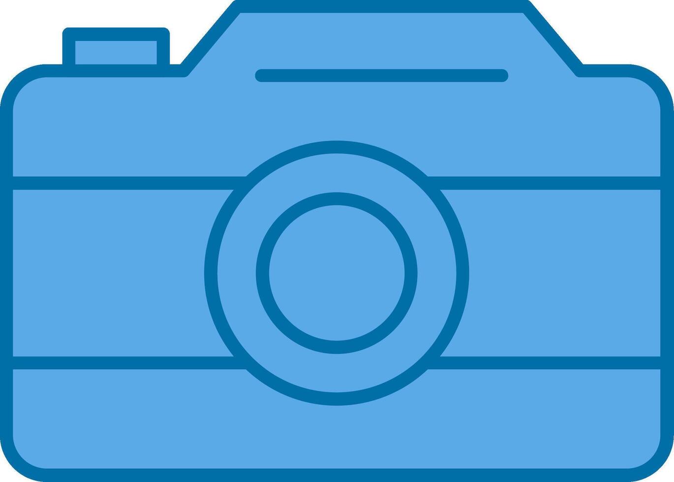 Photo Camera Filled Blue  Icon vector