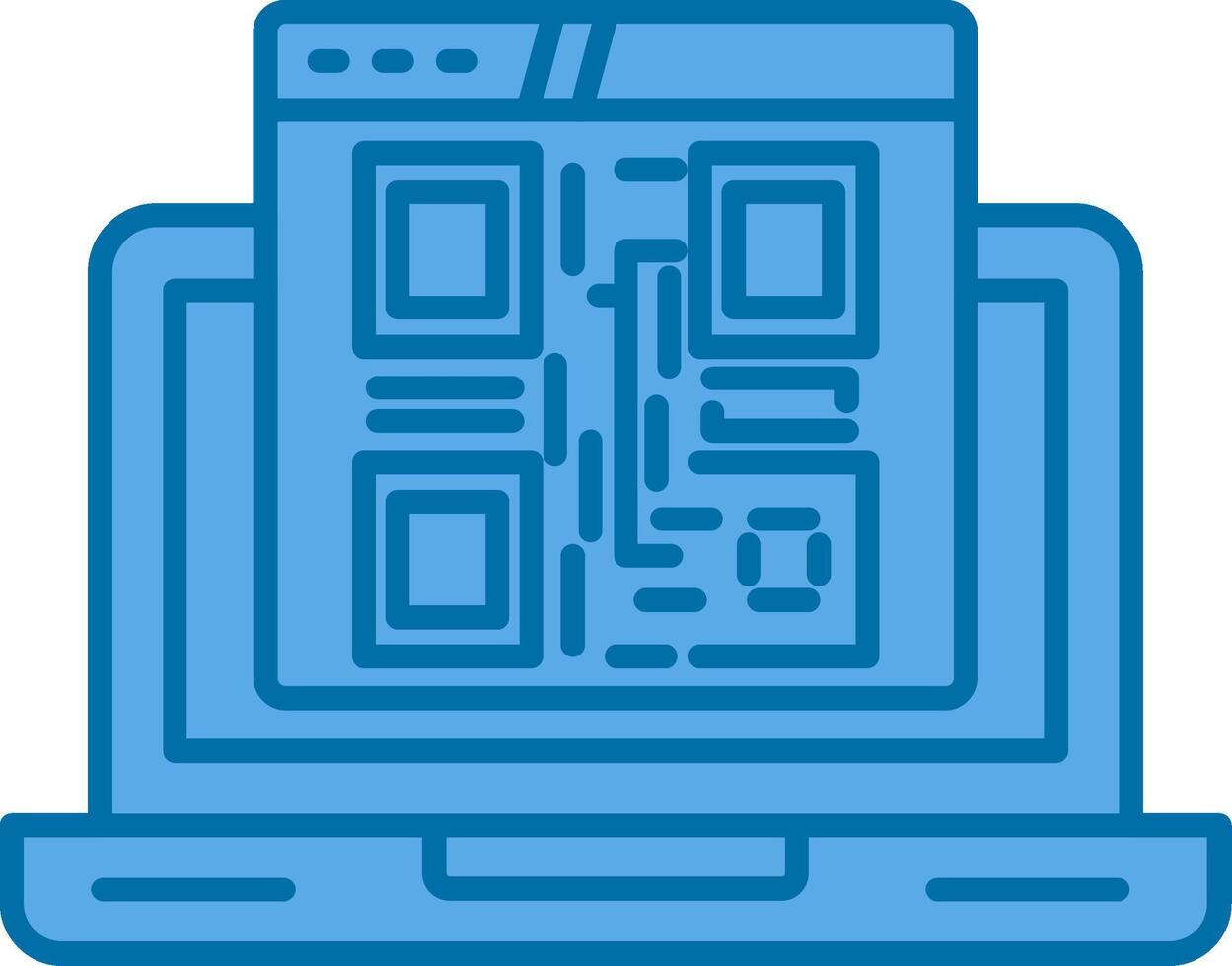 qr código lleno azul icono vector