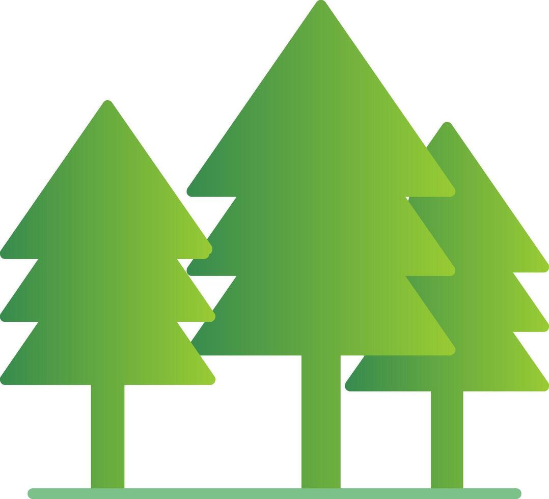 Tree Flat Gradient  Icon vector