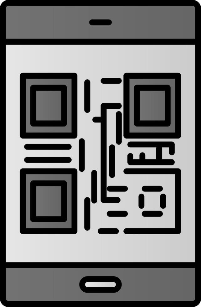 Qr Code Line Filled Gradient  Icon vector