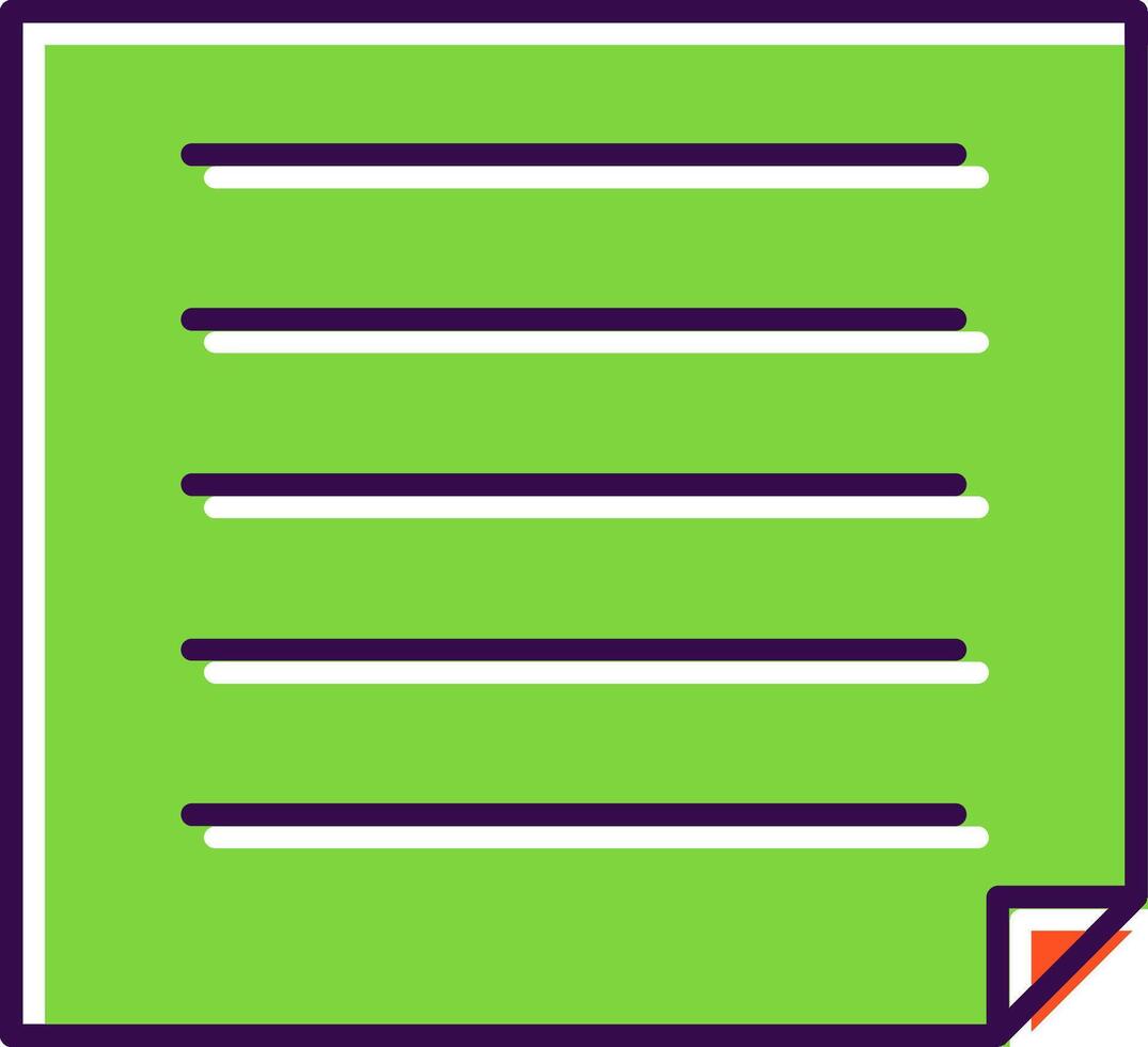 Post It Filled  Icon vector
