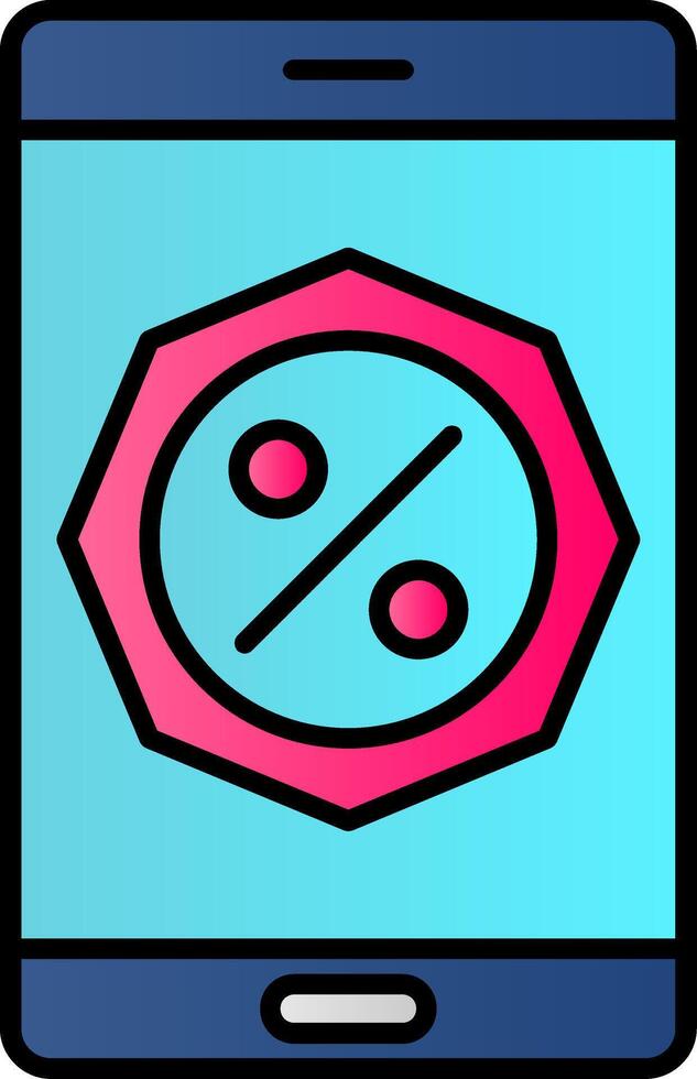 Discount Line Filled Gradient  Icon vector
