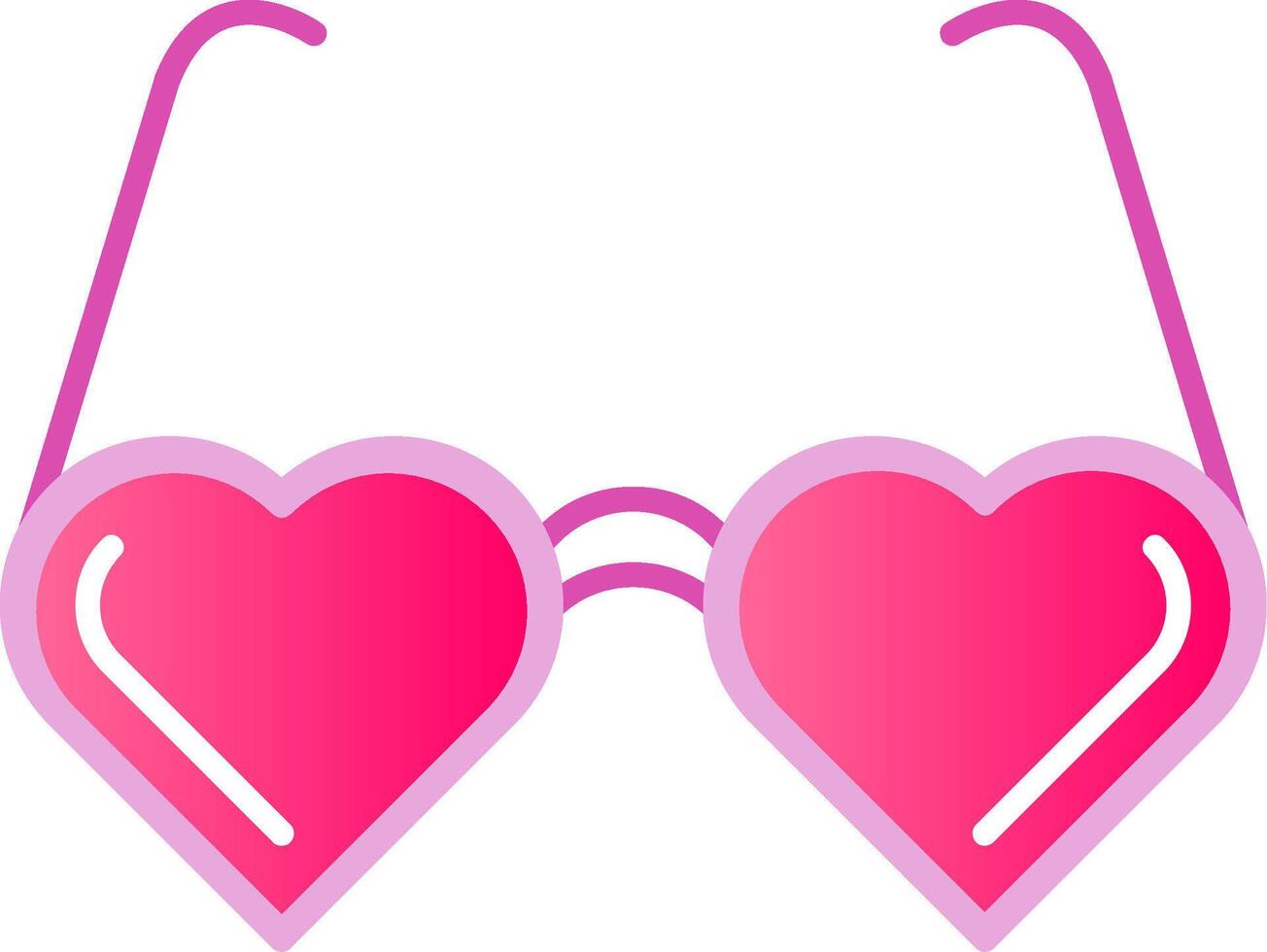 corazón lentes plano degradado icono vector