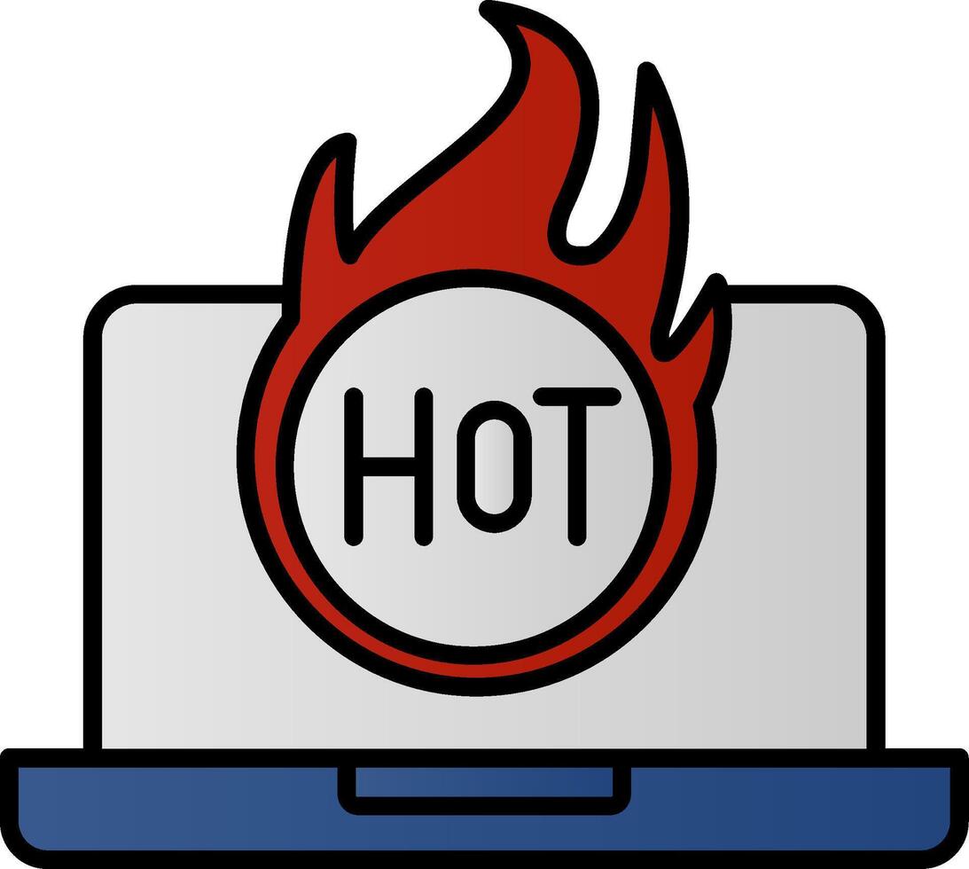 Hot Line Filled Gradient  Icon vector