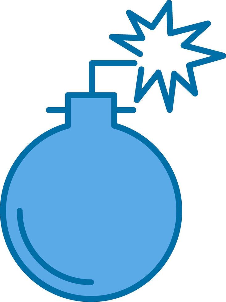 Bomb Filled Blue  Icon vector