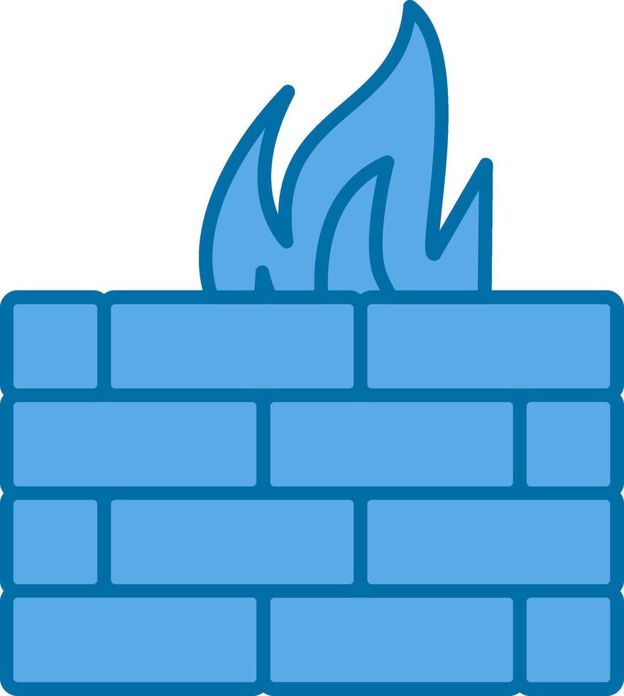 Firewall Filled Blue  Icon vector