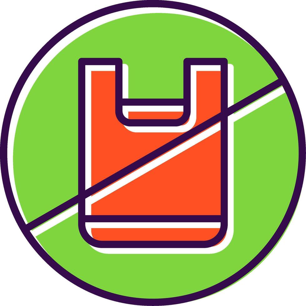 No Plastic Bag Filled  Icon vector