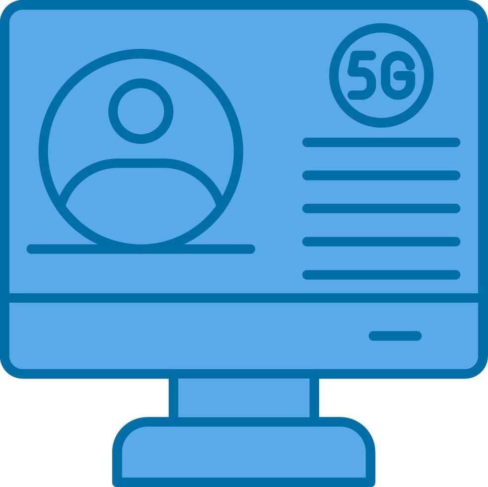 Video Conference Filled Blue  Icon vector