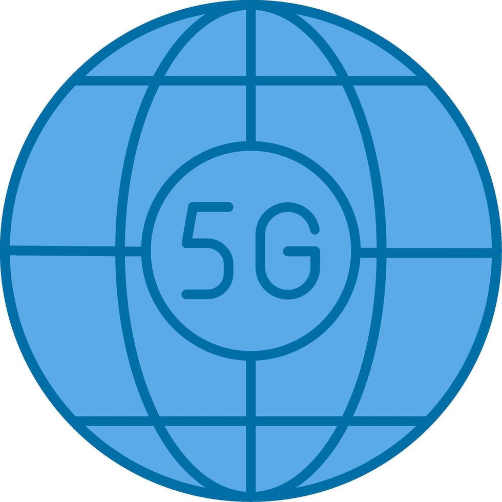 Global Filled Blue  Icon vector