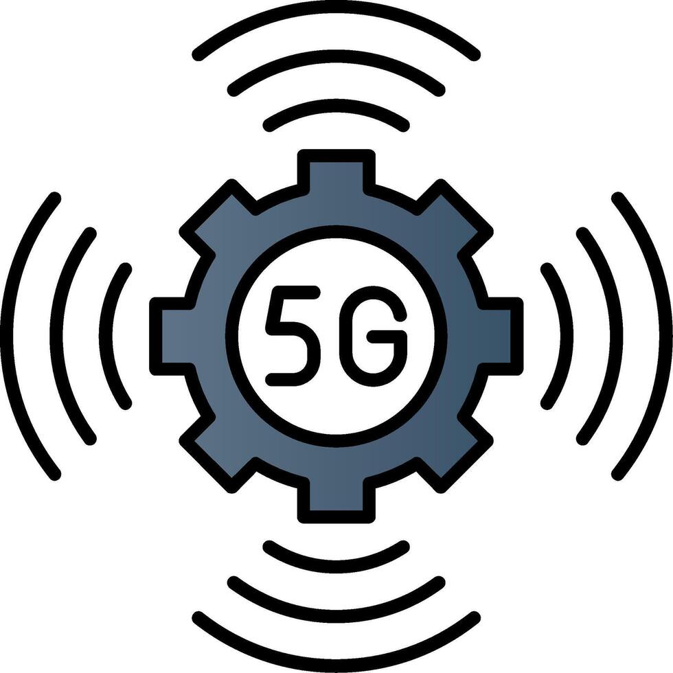 5G Line Filled Gradient  Icon vector