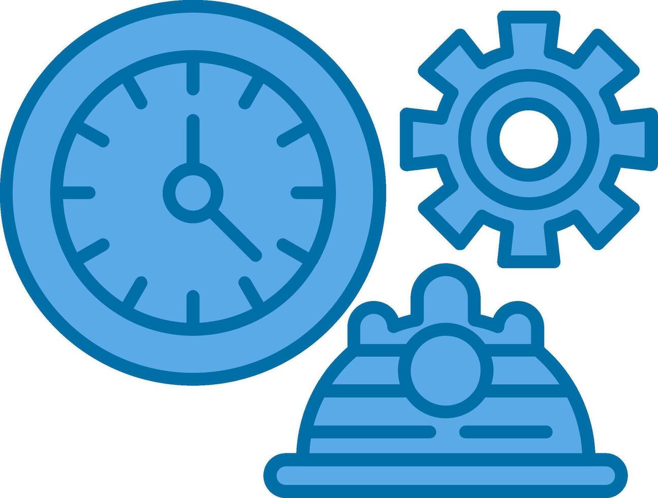 Working Hours Filled Blue  Icon vector