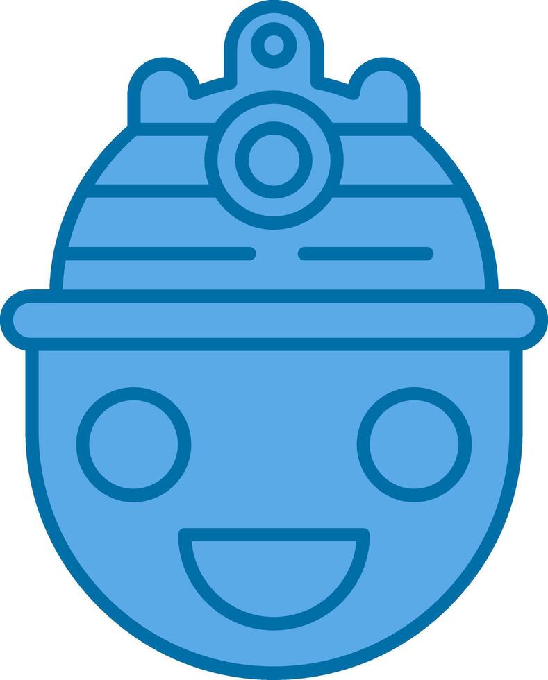 Helmet Filled Blue  Icon vector
