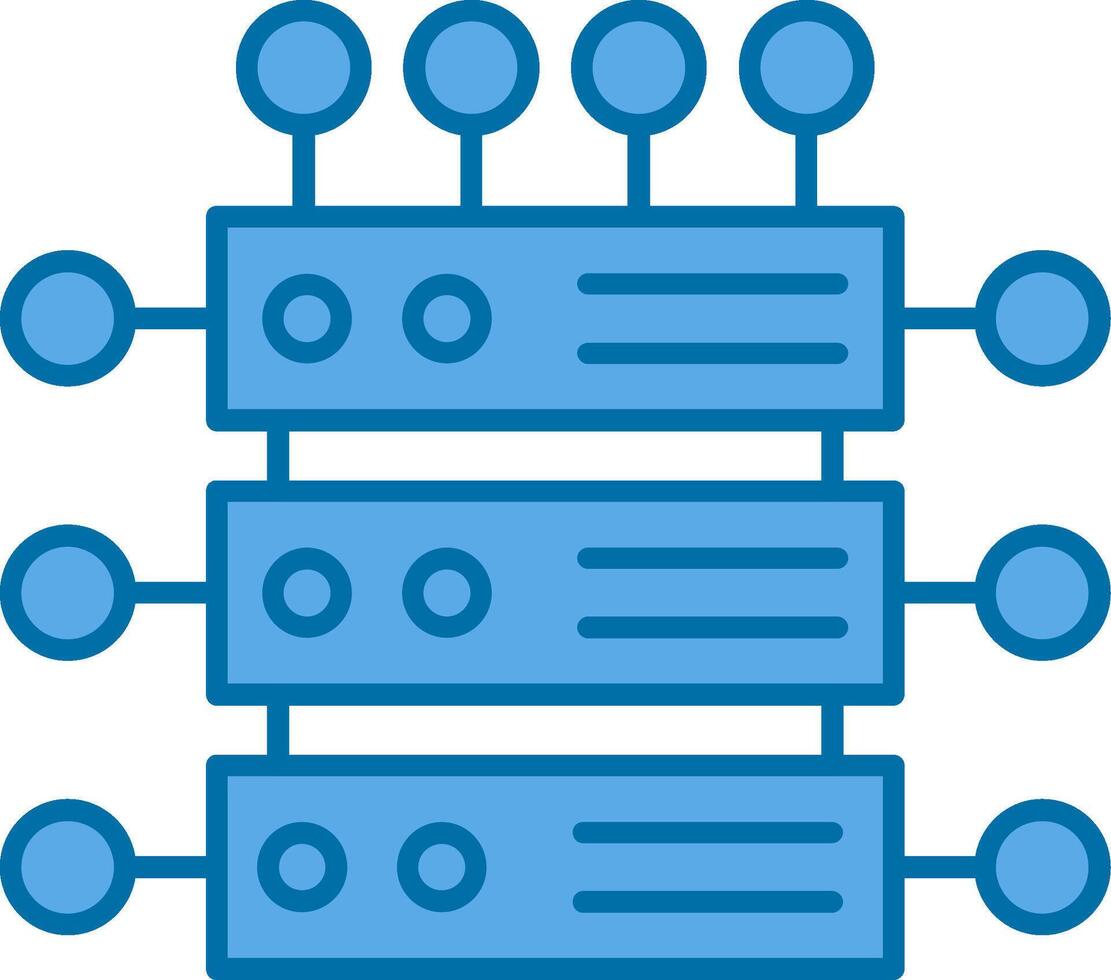 Server Filled Blue  Icon vector