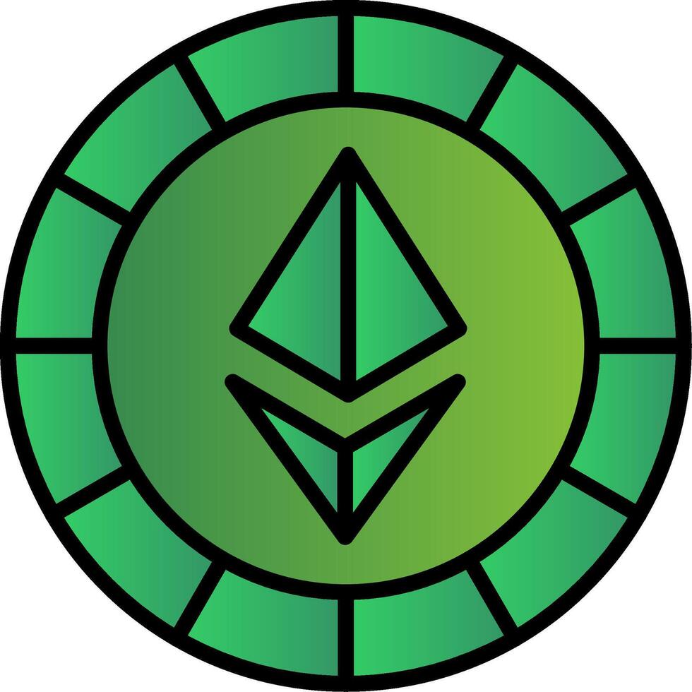 Ethereum Coins Line Filled Gradient  Icon vector