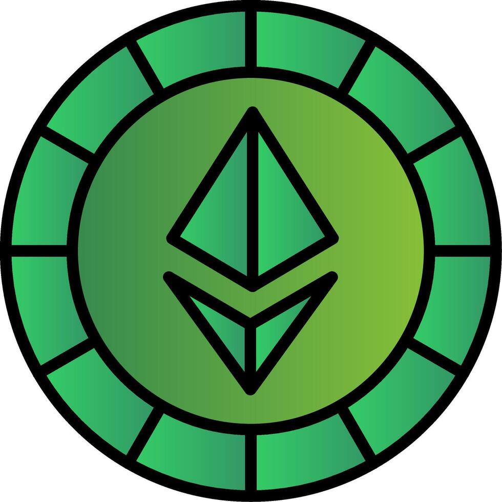 ethereum monedas línea lleno degradado icono vector