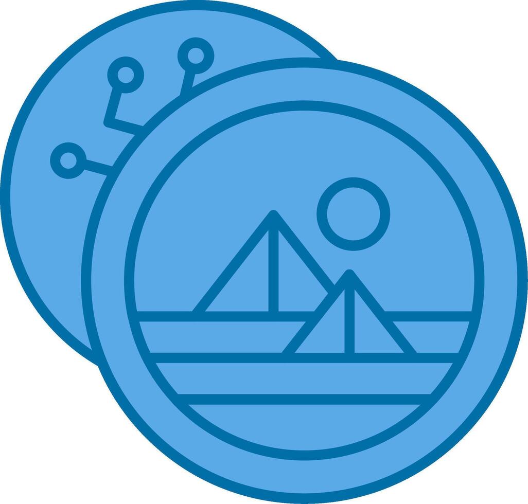 Decentraland Filled Blue  Icon vector