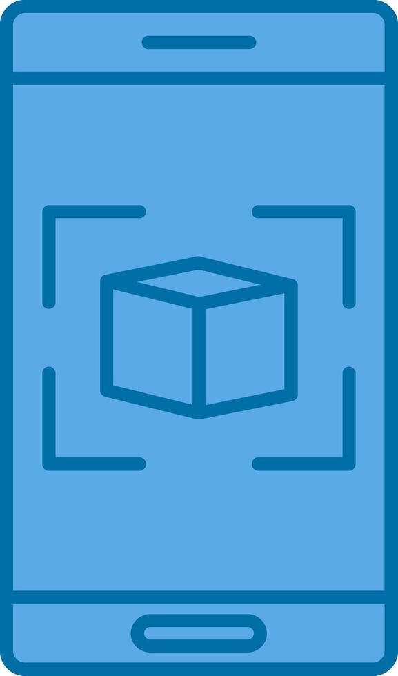 Augmented Reality Filled Blue  Icon vector