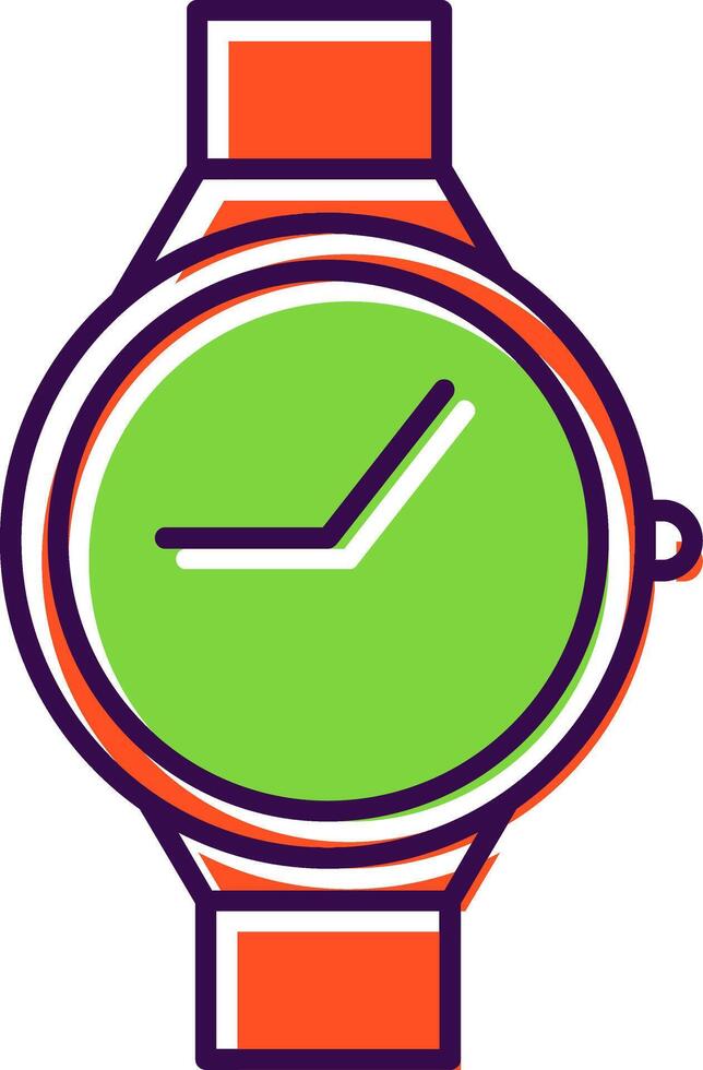 Casual Watch Filled  Icon vector