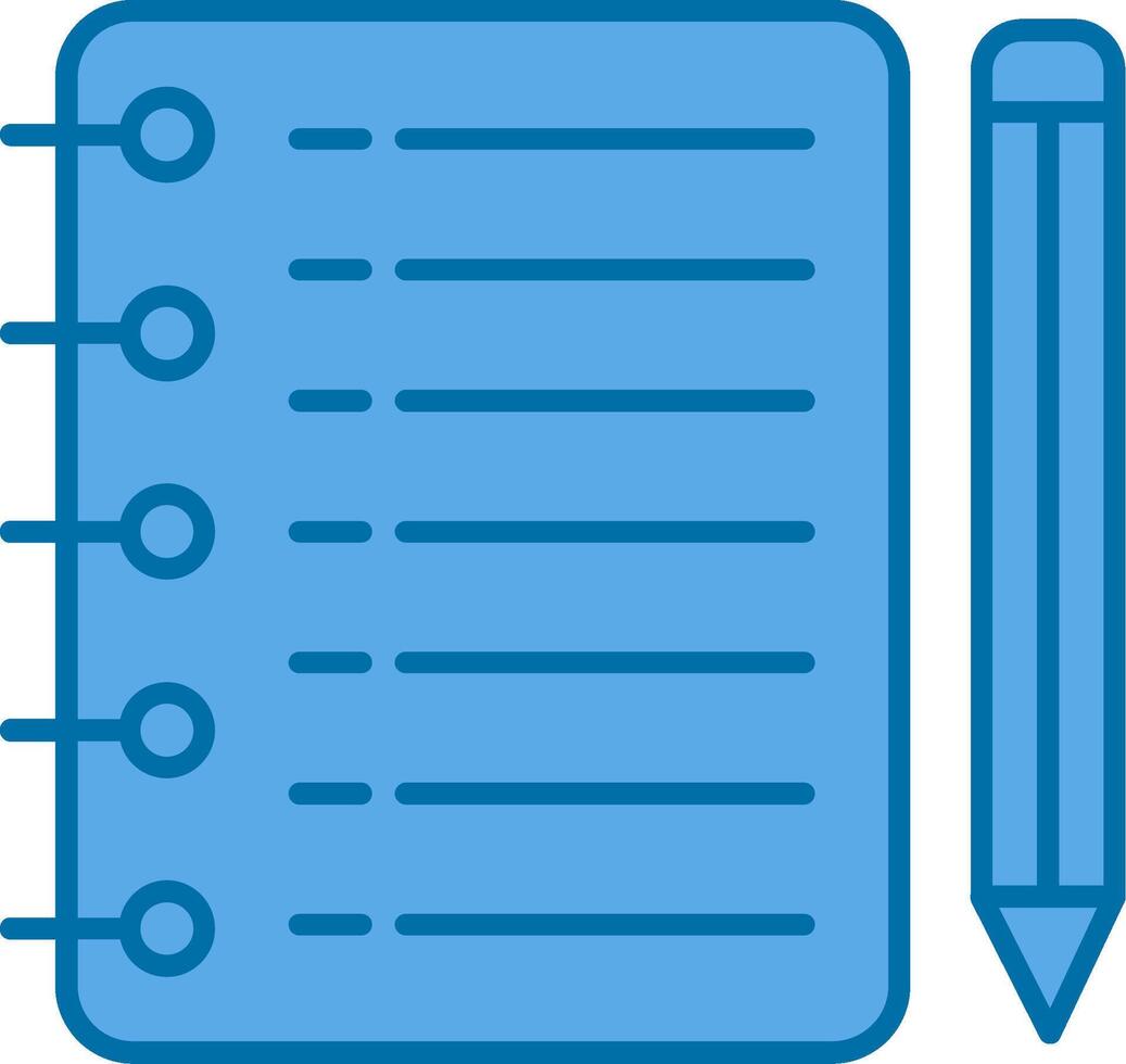 Notepad Filled Blue  Icon vector