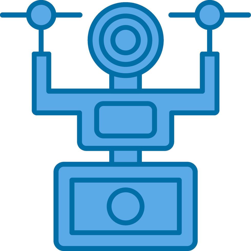 Camera Drone Filled Blue  Icon vector