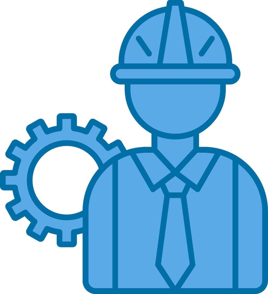 ingeniero lleno azul icono vector