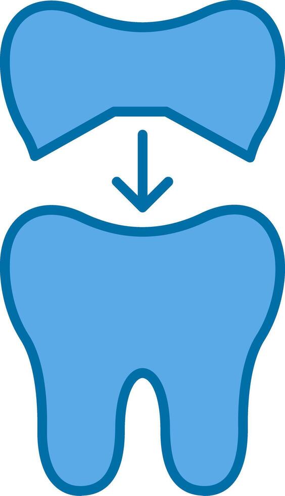Tooth Cap Filled Blue  Icon vector