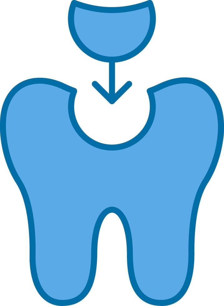 Tooth Filling Filled Blue  Icon vector